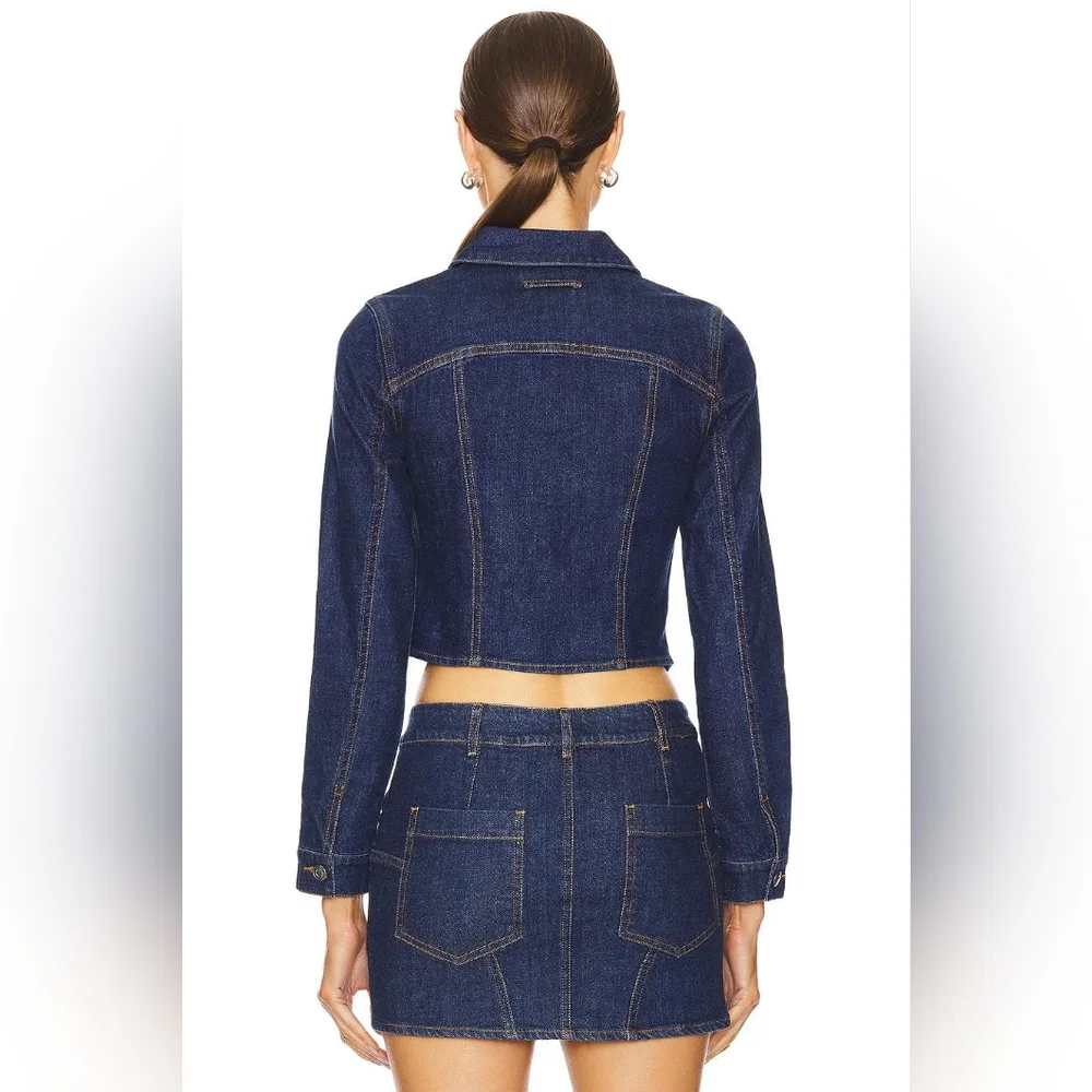NWT Amanda Uprichard Bristol Denim Top in Dark Blue Heritage Wash - Sz Medium - Picture 5 of 16